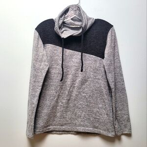 CHARMAN | Made in Italy, Black & Gray Long Sleeve Top, Sz. S